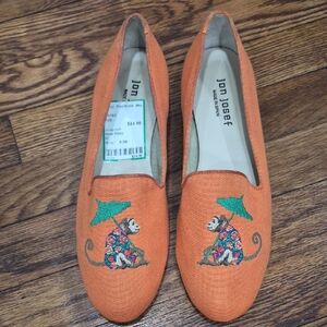 On Running Orange Embroidered Loafers